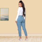 Jean délavé blanc déchiré Fall HBrush grande taille
